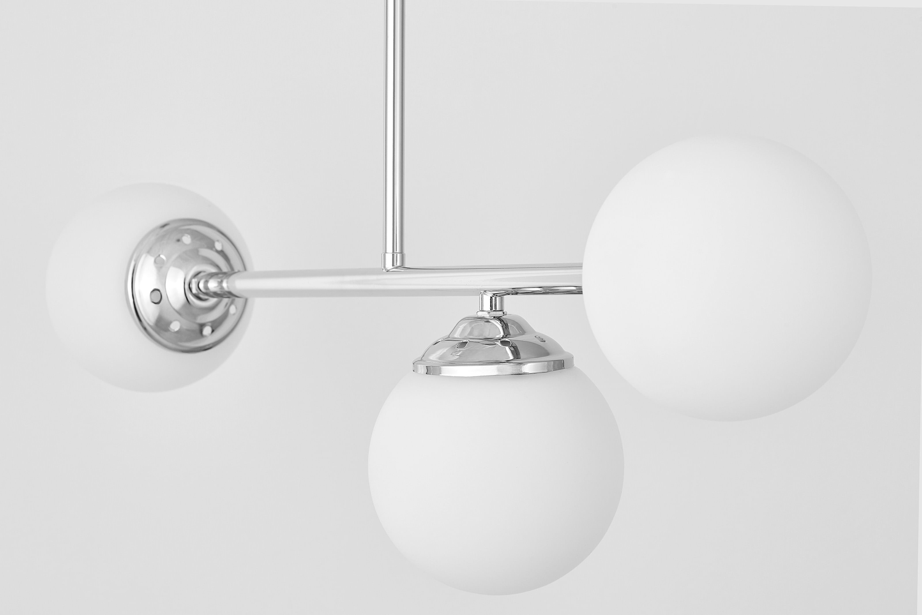 Nowoczesna lampa sufitowa wisząca chromowana FINO W3 - wymiary