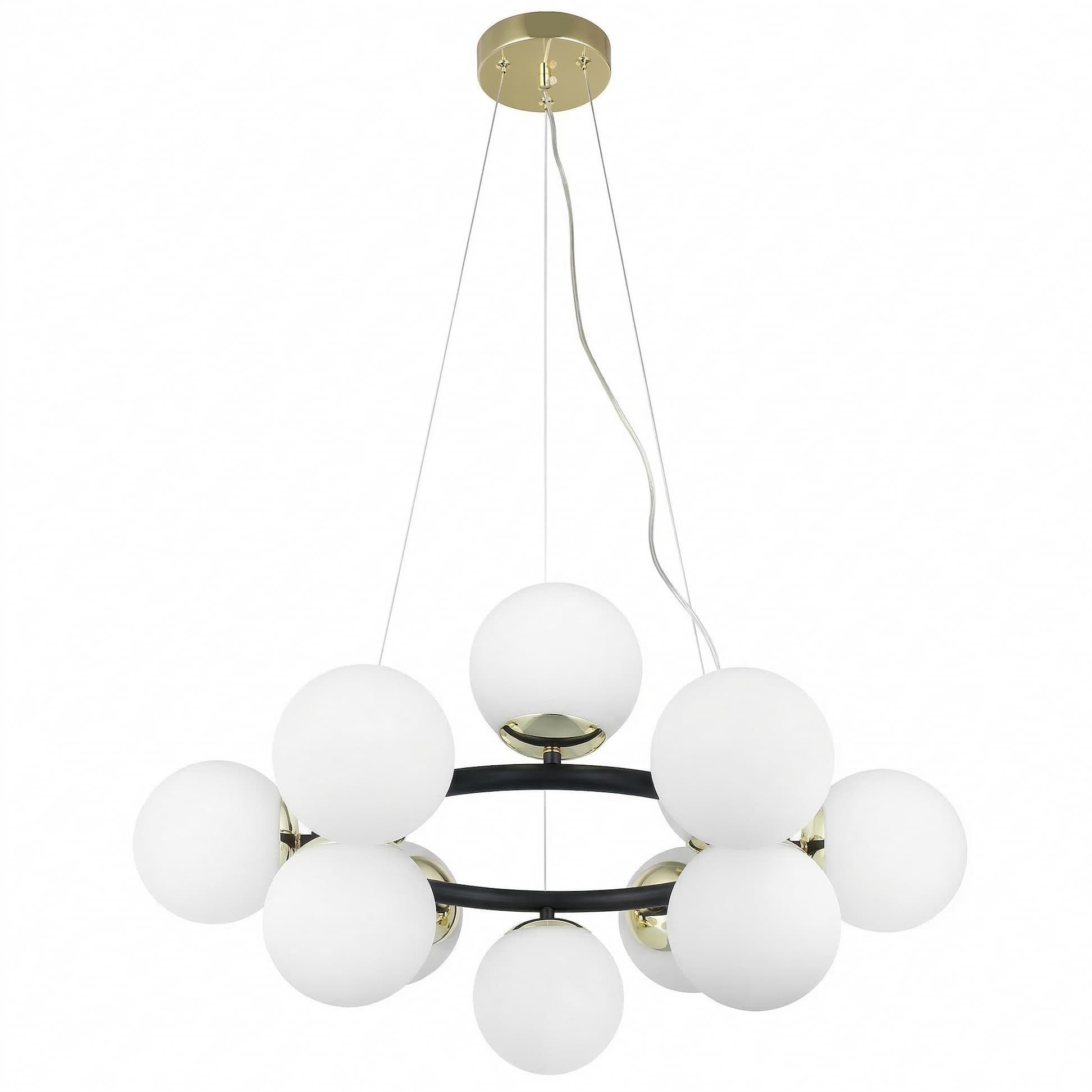 NOWOCZESNA LAMPA WISZĄCA CZARNO-ZŁOTA LEDO W12