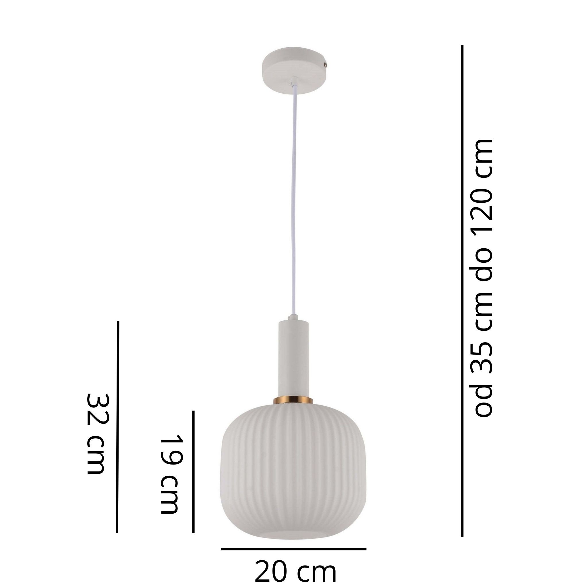 LAMPA WISZĄCA LOFT BIAŁA GATO - wymiary