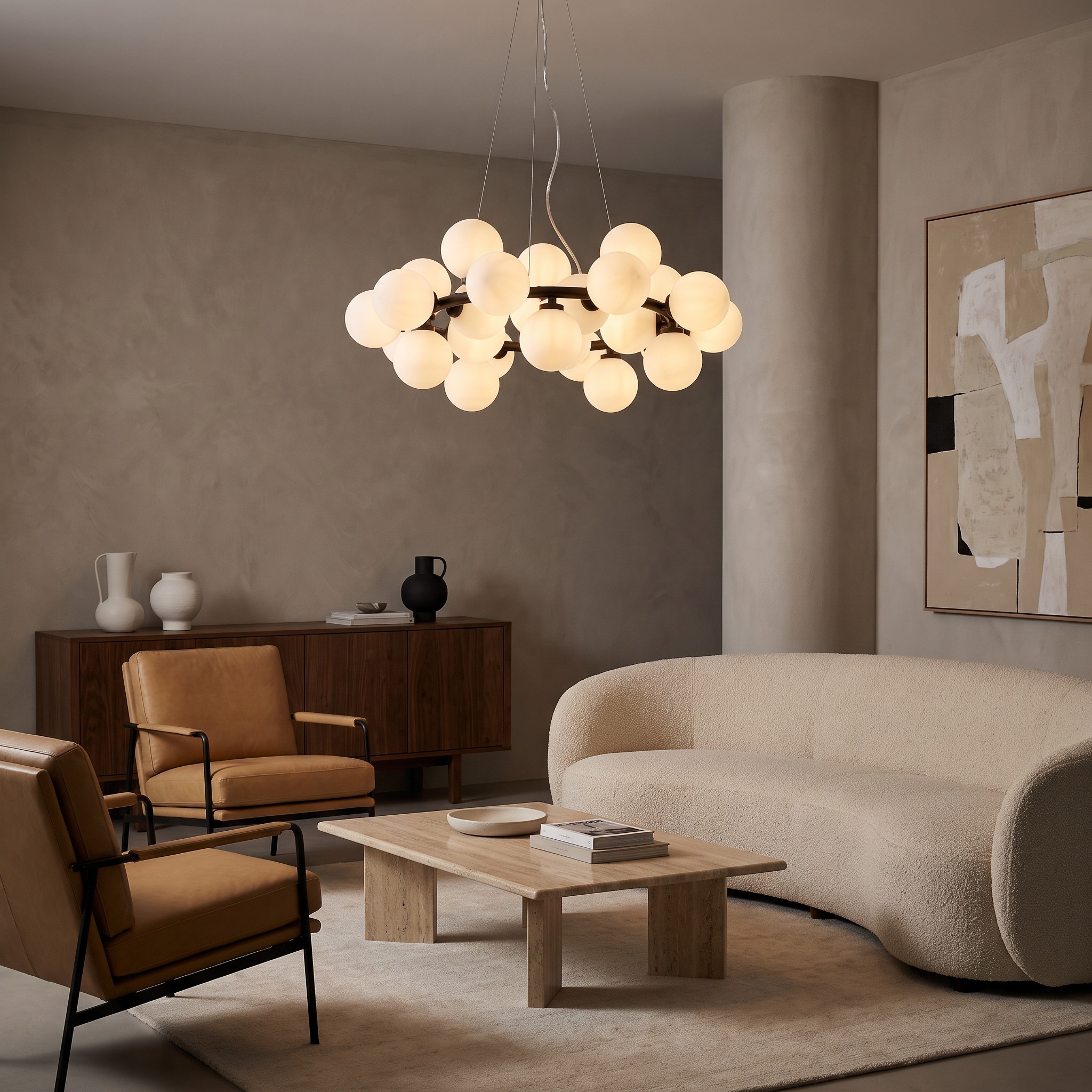 NOWOCZESNA LAMPA WISZĄCA CZARNA MARSJADA W25 w aranżacji