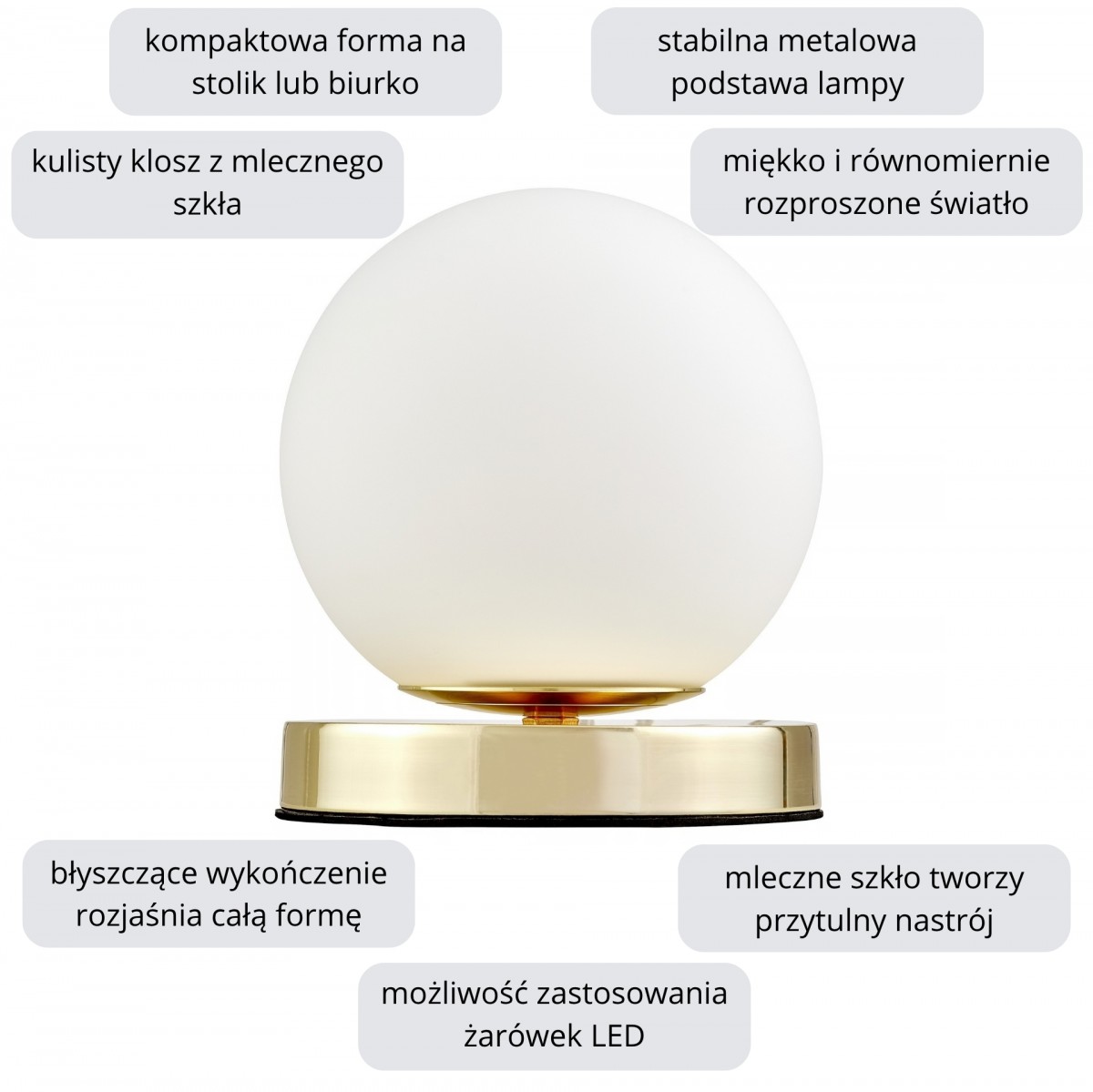 Nowoczesna lampa biurkowa klasyczne złoto FREDICA W1